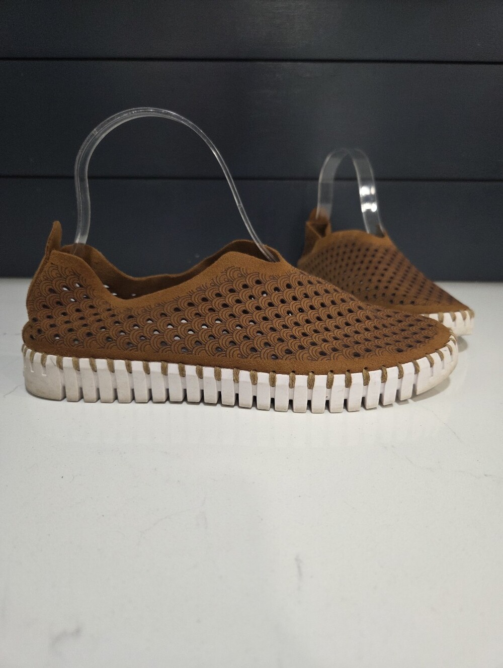 Ilse Jacobsen Tulip 139 Laser Cut Casual Slip-On Sneakers - Brown Size 38 (8)